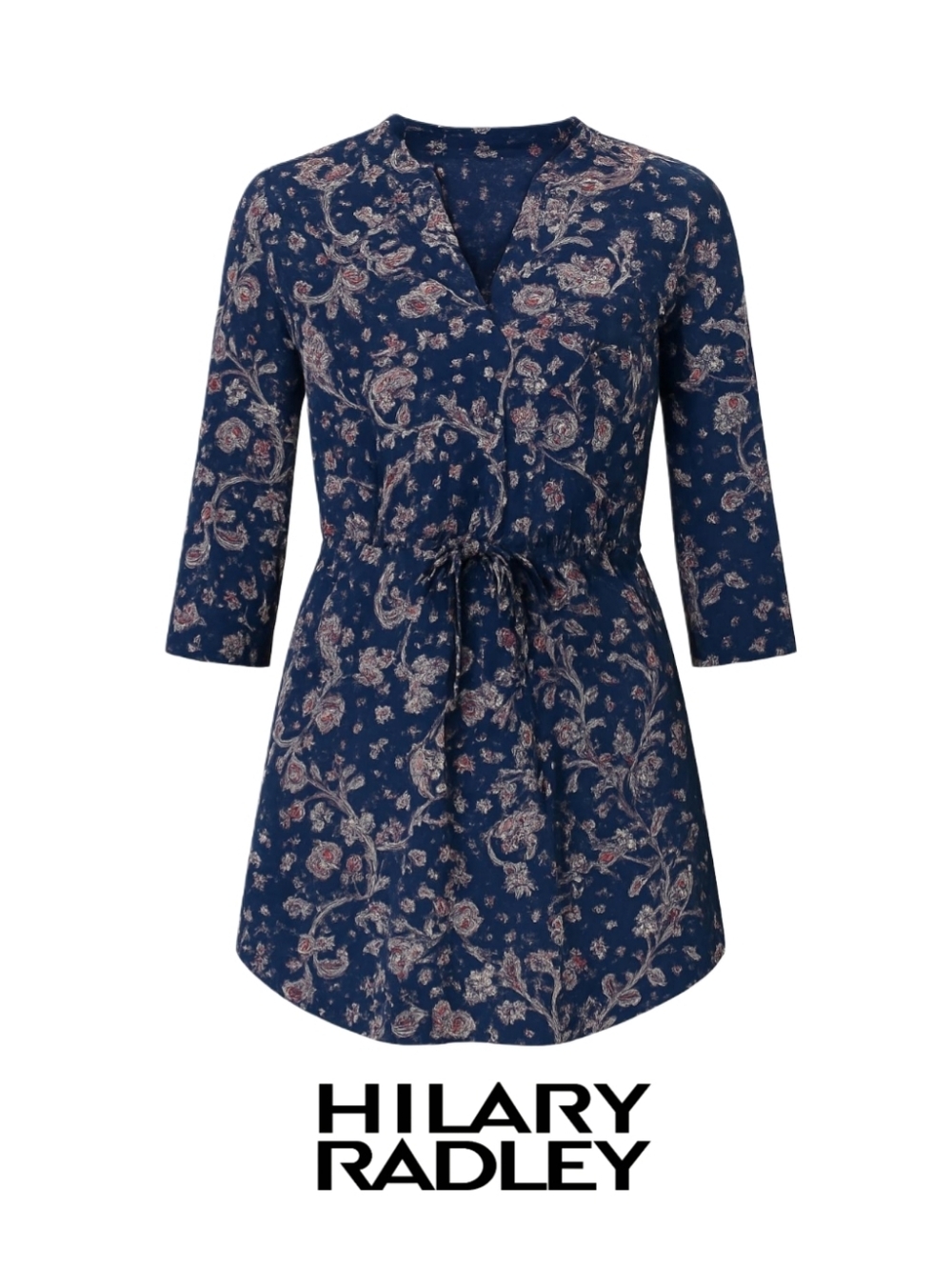 Floral Tie-Waist Tunic by Hilary Radley Large
